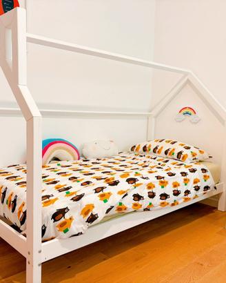 Letto stile scandinavo con materasso