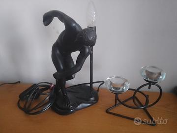 lampada da tavolo e porta candele 