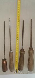 4 lime tonde con manico in legno 