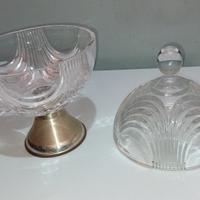 portagioie in cristallo e argento 