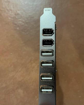 Scheda combinata 4xUSB + 2x Firewire