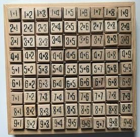 TABELLINA Matematica in Legno X Bambini Giochi Edu