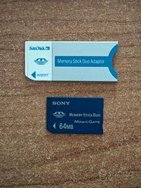 Memory Stick Pro Duo 64 Mb Sony con adattatore