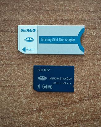 Memory Stick Pro Duo 64 Mb Sony con adattatore
