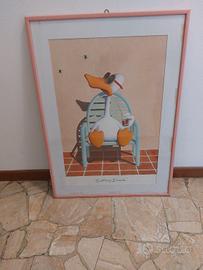 Cornice Rosa con Vetro 59x79 Sitting Duck W.Bullas
