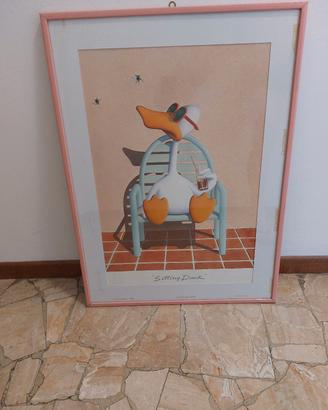 Cornice Rosa con Vetro 59x79 Sitting Duck W.Bullas