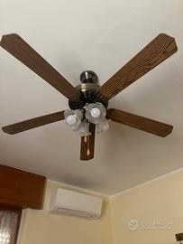 ventilatore a soffitto e lampadario incorporato