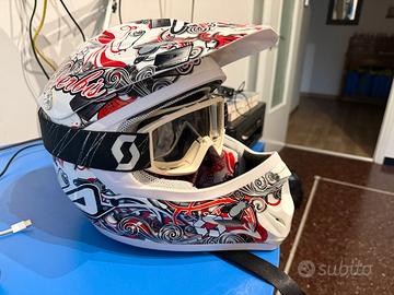 Casco da cross Acerbis e mascherina Scott