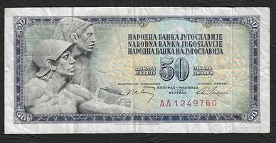 Jugoslavia - banconota circolata da 50 Dinari P-83