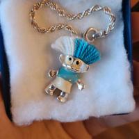 portachiavi vintage S.S. Lazio in argento rodiato 