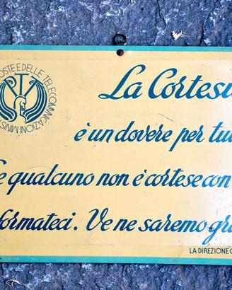 Cartello Poste Anni ’60 “La cortesia è un dovere"