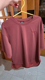 Maglietta oversize bordeaux RUSK manica 3/4