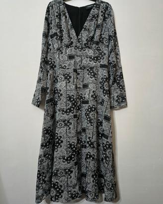 Abito stile impero grigio e nero The Kooples