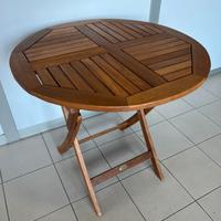 Tavolo pieghevole in legno Teak casa giardino 80cm