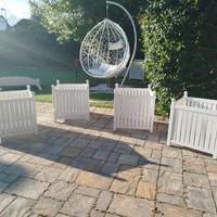 Fioriere da esterno legno bianco 