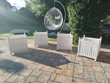 Fioriere da esterno legno bianco 