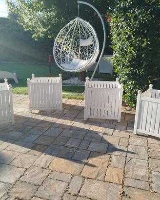 Fioriere da esterno legno bianco 