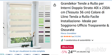 TENDA A RULLO GIORNO E NOTTE COLORE LINO
