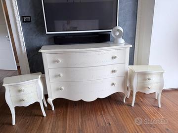 comò + comodini shabby chic