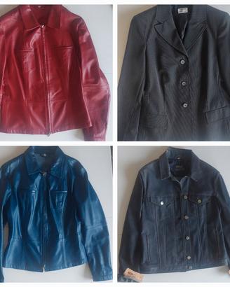 4 giacche, 3 pelle 1 tessuto. 