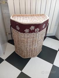 porta biancheria sporca da bagno in vimini 
