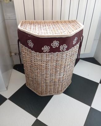 porta biancheria sporca da bagno in vimini 