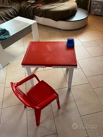 Tavolino solido x bambini con sedia coordinata