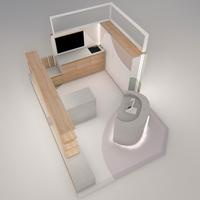 Stand espositivo in legno artigianale 3x4m