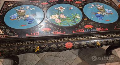 Tavolino da caffe/the cinese in cloisonne