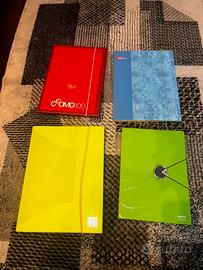 4 Cartelline Ufficio Scuola Cartone+Plastica A4