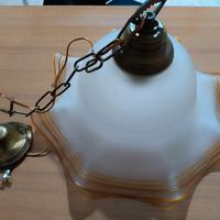 Lampadario in vetro opalino