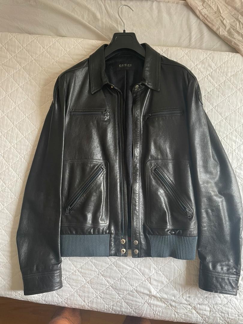 Vendi Giubbotti Gucci Giubbotto Pelle Uomo GUCCI Giacca Pelle Nera