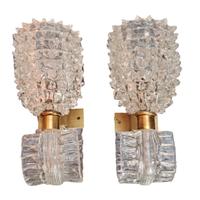 Barovier rostrato, coppia appliques mid-century
