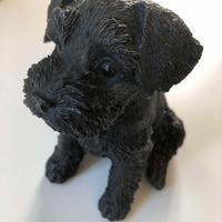 Soprammobile cane nero materiale lavico