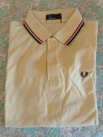 Polo Fred Perry uomo S giallo panna cotone piqué 