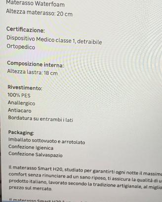 Materasso 1 piazza e 1/2 ortopedico