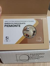 Moneta 5€ Piemonte Barolo e Cioccolato