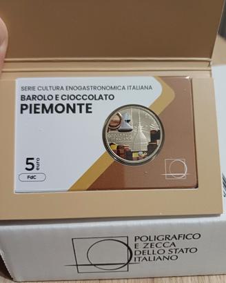 Moneta 5€ Piemonte Barolo e Cioccolato
