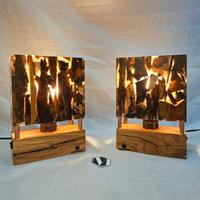 abat jour legno e resina