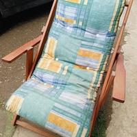 Poltrona sedia sdraio imbottita relax in legno