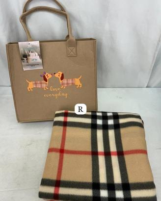 plaid matrimoniale con borsetta 