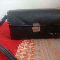 BORSA YASHICA VINTAGE IN PELLE + FLASH VINTAGE