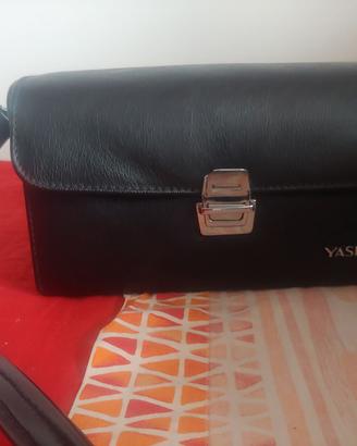 BORSA YASHICA VINTAGE IN PELLE + FLASH VINTAGE