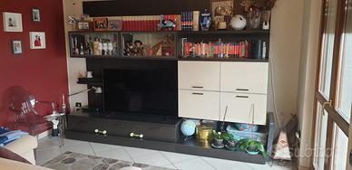 Mobile parete soggiorno moderno noce ebano 3m