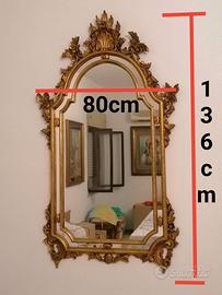 specchiera anni 70 legno Intagliato oro barocco 