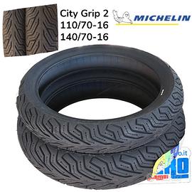 Coppia Copertoni Michelin City Grip 2 110/70-16 1