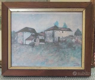Quadro Ottone Rosai paesaggio acquerello firmato