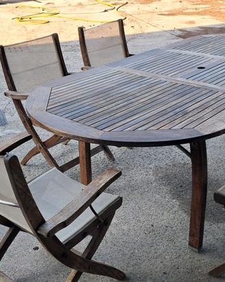 Tavolo da giardino in legno con 6 sedie
