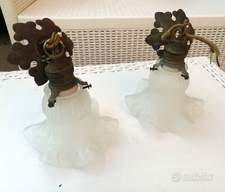 campanelle pigne in vetro lampadario applique