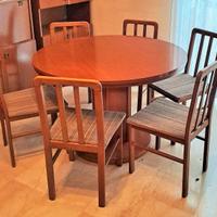 Tavolo allungabile con 6 sedie,diametro aperto cm